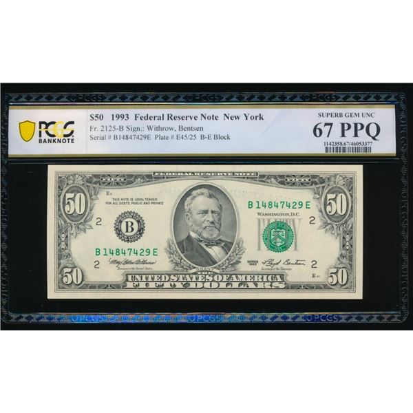 1993 $50 New York FRN PCGS 67PPQ