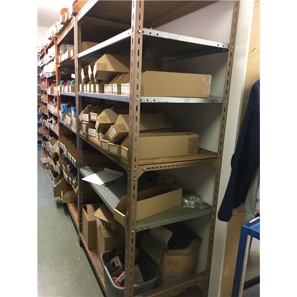 2 BEIGE METAL SHELF RACKING UNITS ( APPROX. 8'W X 2'D X 7'H ) *CONTENTS NOT INCLUDED*