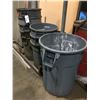 Image 2 : GROUP OF GREY BRUTE RUBBERMAID GARBAGE CONTAINERS - APPROX. 9