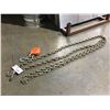 Image 2 : APPROX 20FT TOW CHAIN AND ORANGE NO 4 HOIST TROLLEY