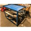 Image 2 : WAREHOUSE EQUIPMENT BLUE METAL 4 WHEEL MOBILE WORK CART *CONTENTS NOT INCLUDED*