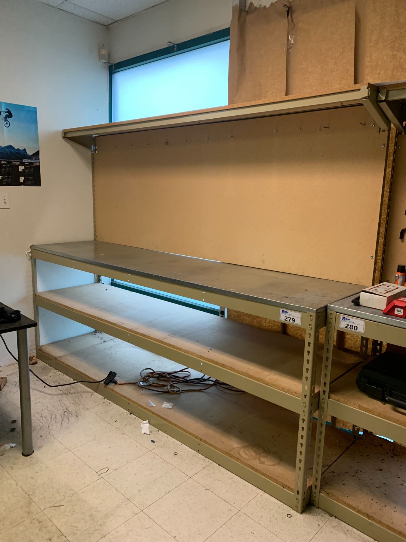 T6 Racking Workbench LARGE METAL RACKING WORK BENCH-APPROX 8FT ACROSS X 6FT TALL X 2FT WIDE