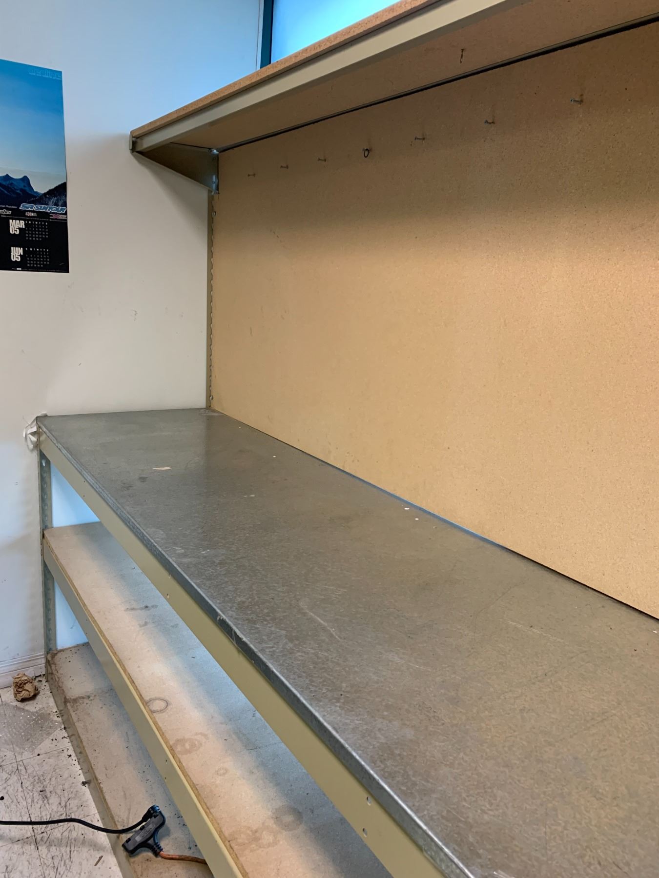 LARGE METAL RACKING WORK BENCH-APPROX 6FT ACROSS X 6FT TALL X 2FT WIDE ...