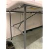 Image 2 : GREY FOLDING UTILITY TABLE - APPROX 6FT X 2 1/2FT AND SMALL BLACK DISPLAY CABINET