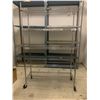 Image 2 : 5 TIER CHROME FINISH METRO STYLE MOBILE ROLLING RACK ( APPROX. 4'W X 1.5'D X 7'H )