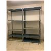 Image 1 : 2 LARGE METAL 5 TIER SHELVING UNITS- EACH MEASURES APPROX.4FT ACROSS X 8FT HIGH X 2FT DEEP