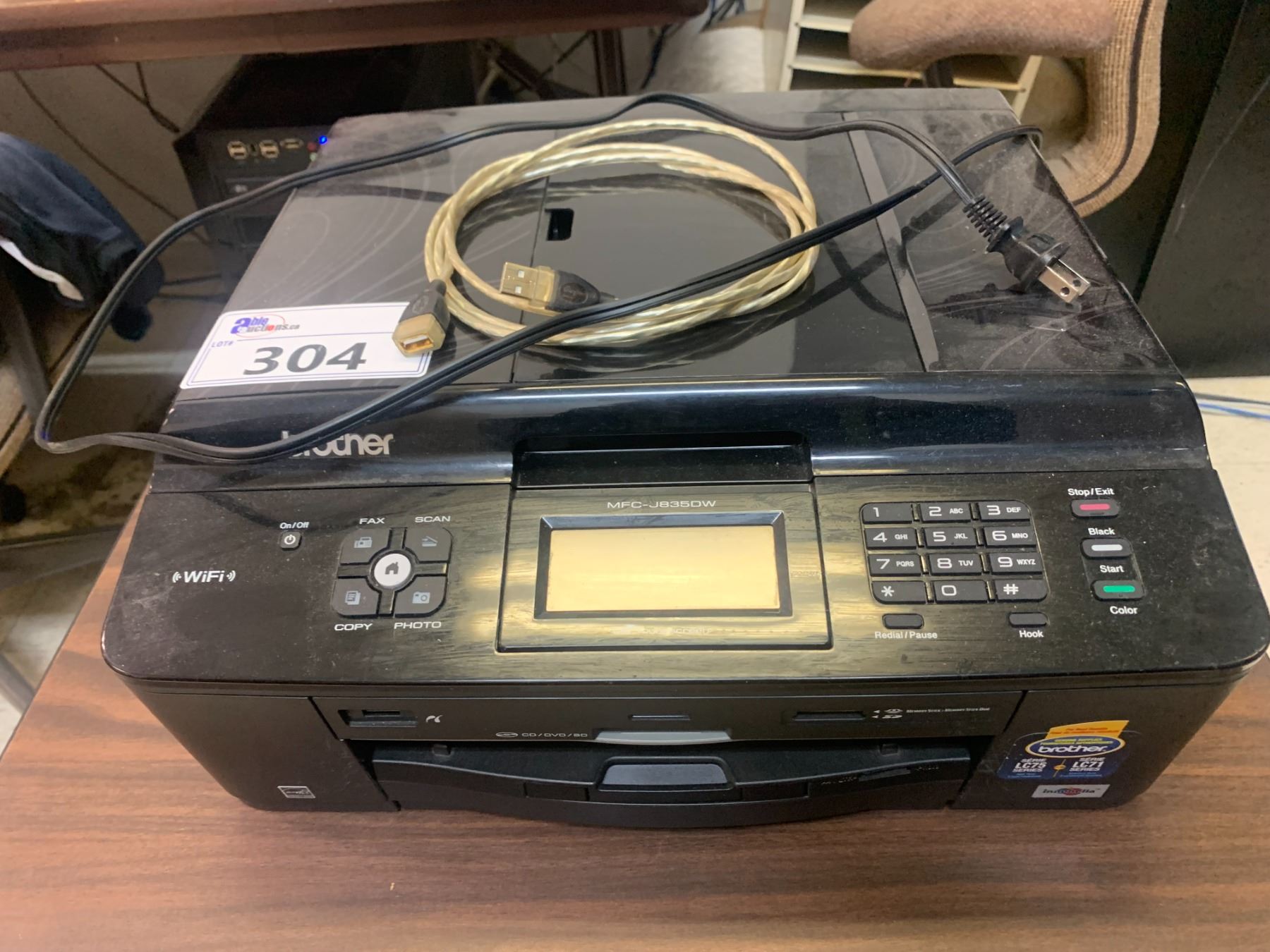 BROTHER MFC J835DW PRINTER WITH ROLLING PRINTER STAND Able Auctions