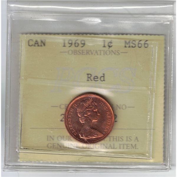 1969 Canada Small Cent; Red, PCCS MS66, PCCS(Professional Coin Certification System)