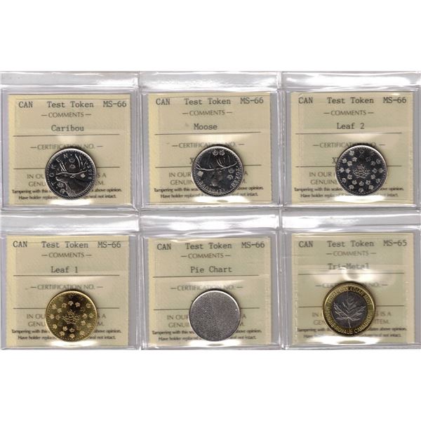 R&D Security Test Token Set, ICCS MS-66 and Tri-Metal Die Crack Variety MS-65