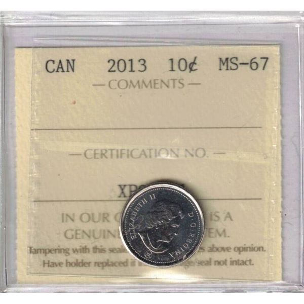 2013 10¢ ICCS MS-67