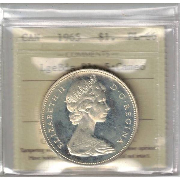 1965 Canada Silver $ LgeBds Blt 5; Cameo ICCS PL66