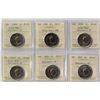 Image 1 : Lot of 6 ICCS Graded $2 Toonies 1998W-1999-2000W-2001P-2002-2003