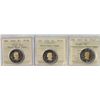 Image 1 : Lot of 3 ICCS Graded Proof $2 Toonie 2014-2016-2017