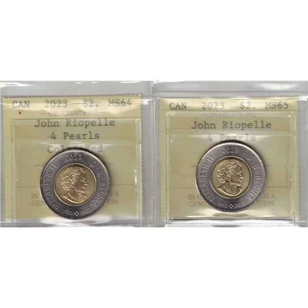 Lot of 2 x 2023 $2 John Riopelle  PCCS (Professional Coin Certification System)