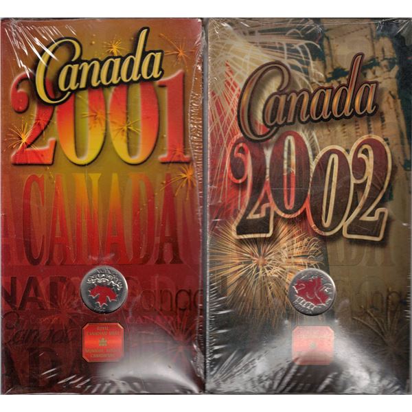 2001 & 2002 Colorized Canada Day 25¢