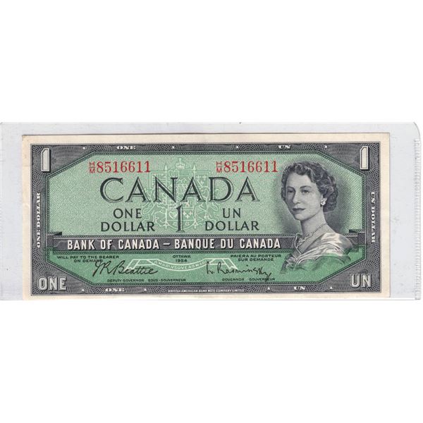1954 Canada $1 note, beautifull uncirculated note