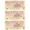 Image 2 : 3 x Consecutive 1986 $2 notes, all crisp uncirculated