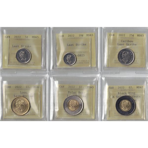 2022 Last Strike Set All Graded MS-65 PCCS (Professional Coin Certification System)