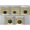 Image 1 : 1999 5¢ 10¢ 25¢ 50¢ MS67, $1 MS66, NBU PCCS (Professional Coin Certification System)