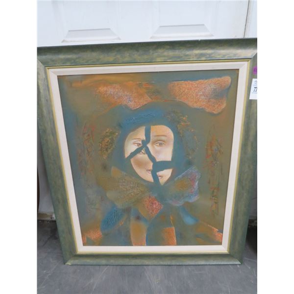 Abstract Portrait Broken Man Framed On Board - 30 x 32