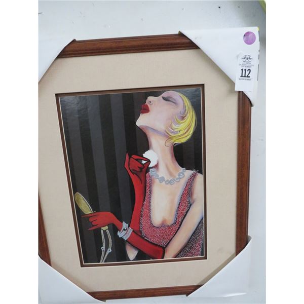 Framed Art On Board Glamour Girl - 18 x 20