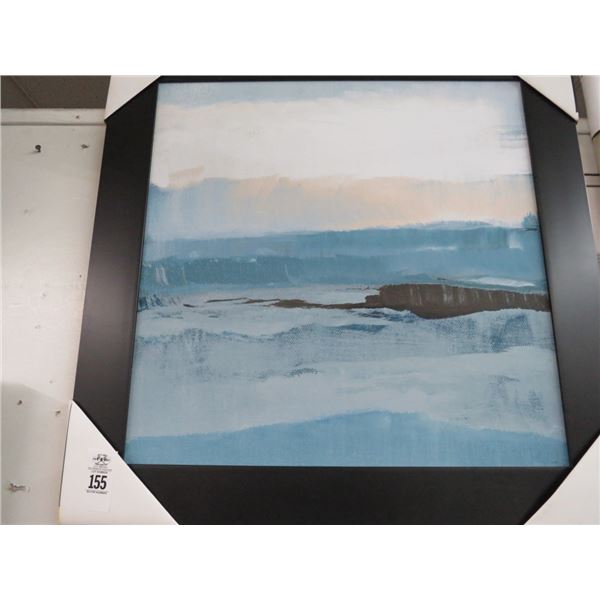 Abstract Seascape on Board - Framed - 20 x 20