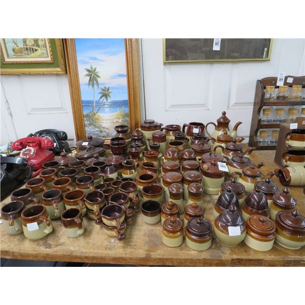 Large Lot of Brown/Tan Earthtone Soup Kitchen Mugs, Bowls, Dining Accessories & More