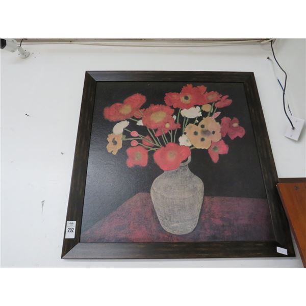 Framed Floral Still Life On Board - 30 x 30