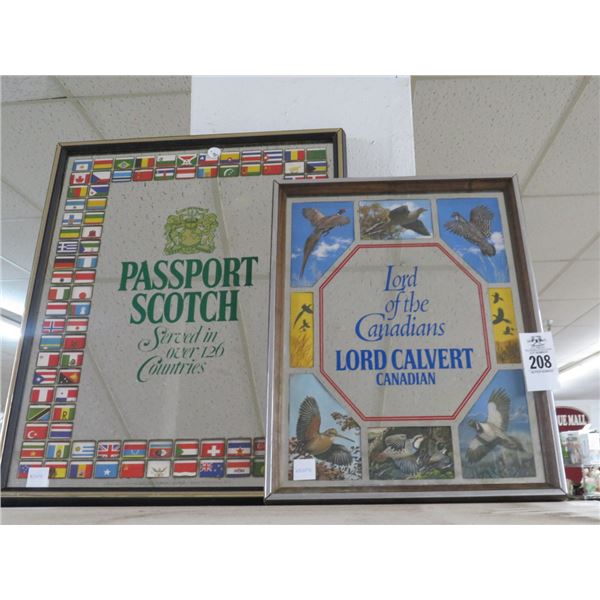 Passport Scotch Lord Calvin Advertising Mirrors - 2 - No Shipping