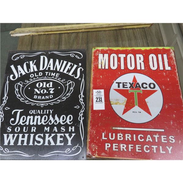 Jack Daniels and Texaco Metal Advertising Signs - 2