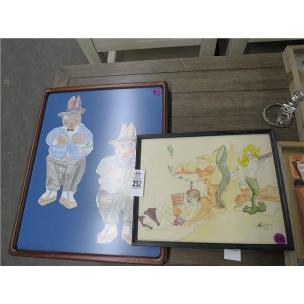 Mermaid and Rabbit Wall Art - 2