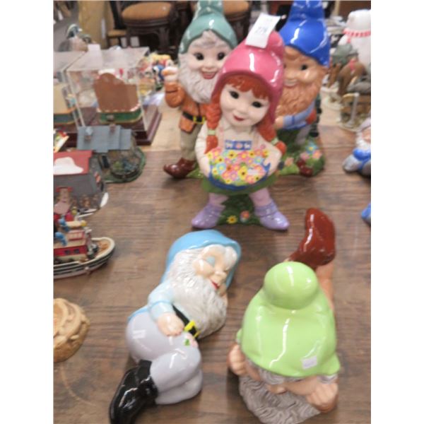 5-Large Porcelain Gnome - 5 X $