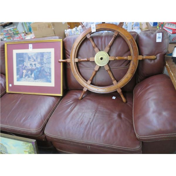 Brown Saddle Recliner Leather Sofa