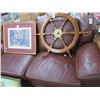 Image 1 : Brown Saddle Recliner Leather Sofa