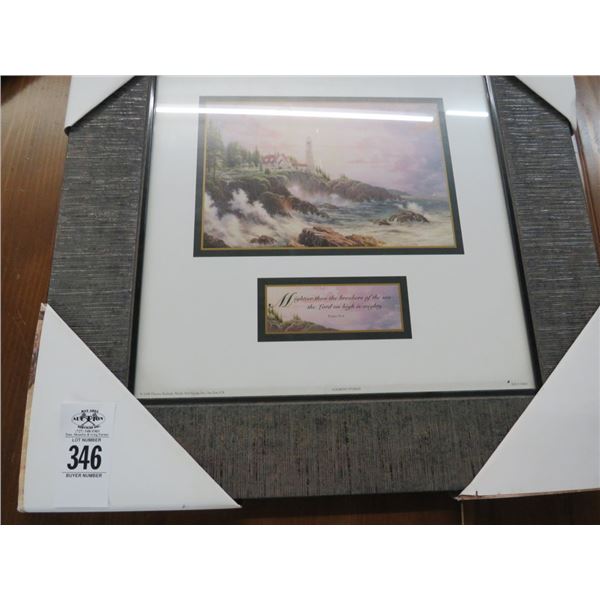 Kincaid Inspirational Lighthouse Scene Framed - 16 x 16 w/COA