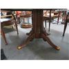 Image 4 : Mahogany Pedestal Leather Top Poker Table w/4 Chairs