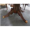 Image 5 : Mahogany Pedestal Leather Top Poker Table w/4 Chairs