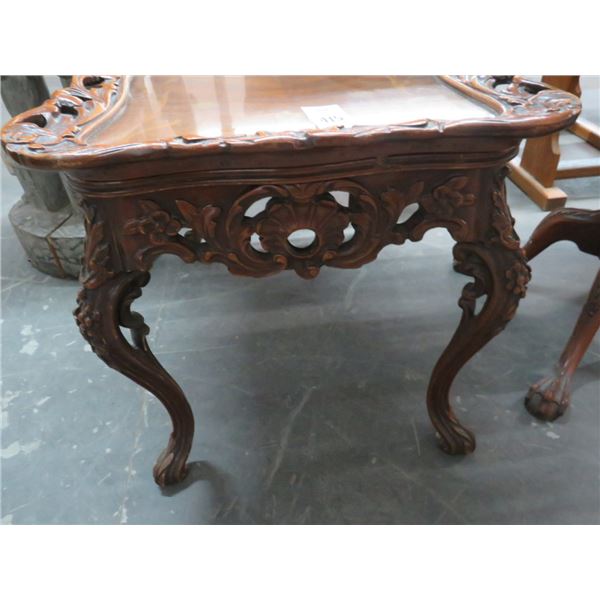 Ornately Tray Topped End Table