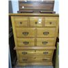 Image 1 : Broyhill Oak Dresser/Mirror/Highboy/Nightstands Set