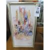 Image 1 : Broadway Scene Oil On Canvas Signed Anneta - 8 x 16