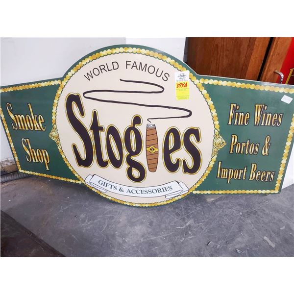 World Famous Stogies Advertising Sign - Double Sided