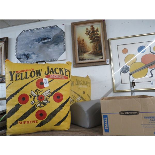 Quick Silver Compound Bow, 2 Yellow Jacket Target Bags, Bolster and Books