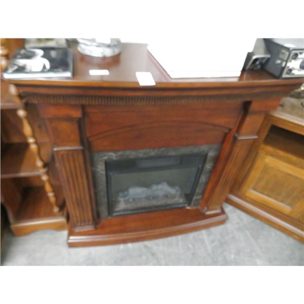 Cherry Electric Console Fireplace w/Mantle