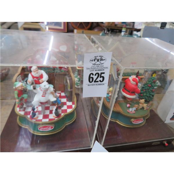 2-Coca Cola Christmas Showcase Music Box - 2 X $