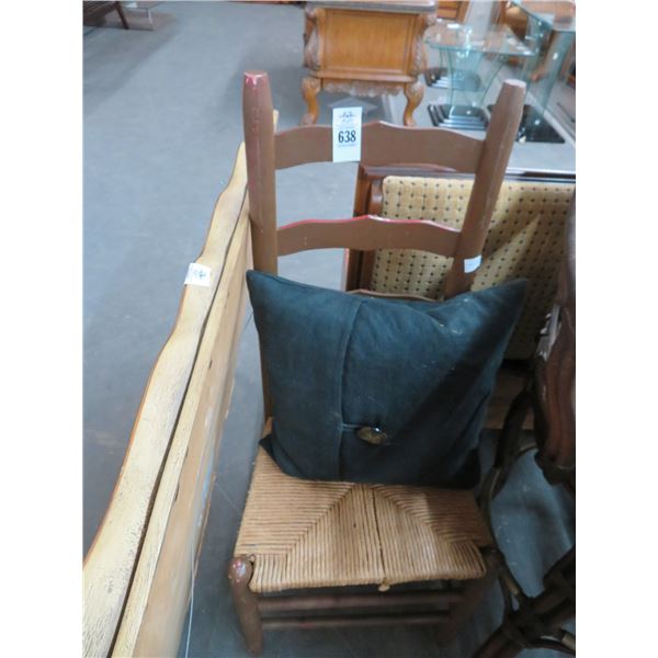 Old Rush Seat Ladderback Chair