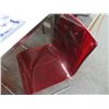Image 2 : Contemporary Chrome Base Opaque Top and 4 Acrylic Red Chairs