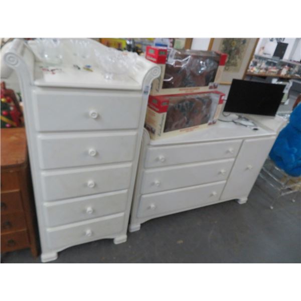 White Dresser, Highboy Set