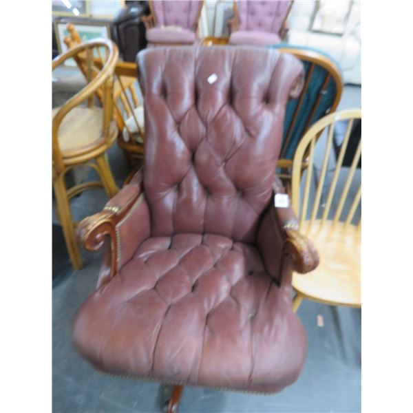 Ornae Leather Tufted Executive Armchair - Slight Damage