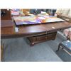 Image 1 : Large Burl Dining Table w/Drawer Storage