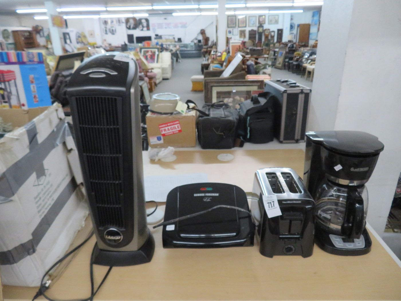 Tower Fan, Foreman Grill, Toaster & Coffee Maker